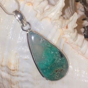 Dainty Chrysoprase statement handcrafted pendant